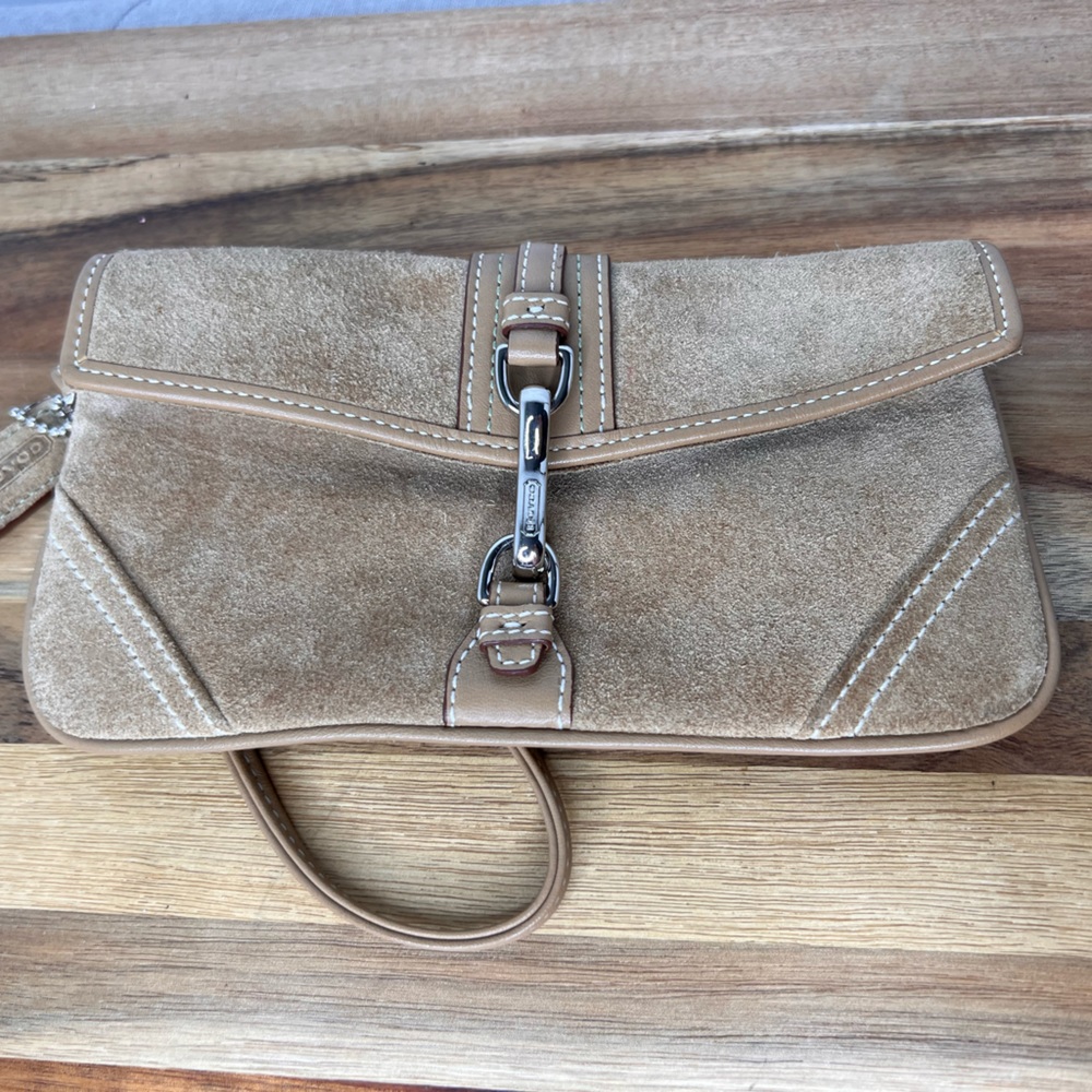 Coach Suede Leather wristlet